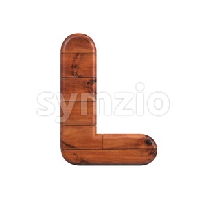 wood font L - Capital 3d character Stock Photo