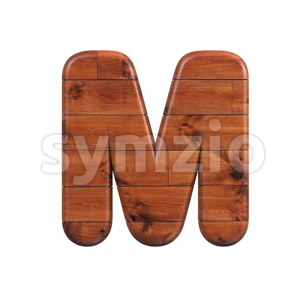 wood character M - Capital 3d letter Stock Photo