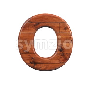 3d Upper-case letter O covered in wooden texture Stock Photo