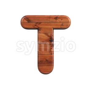 Wooden parquet character T - Uppercase 3d letter Stock Photo