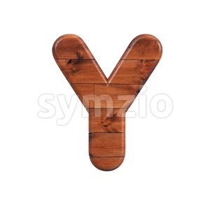 Upper-case wooden font Y - Capital 3d character Stock Photo