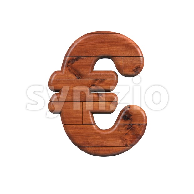 wooden euro currency sign - 3d business symbol Stock Photo