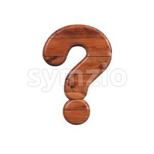 wooden interrogation point - 3d sign Stock Photo