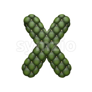 3d Upper-case character X covered in Chesterfield texture Stock Photo