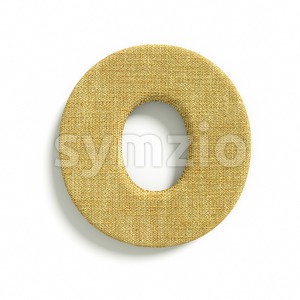 3d Upper-case letter O covered in jute texture Stock Photo