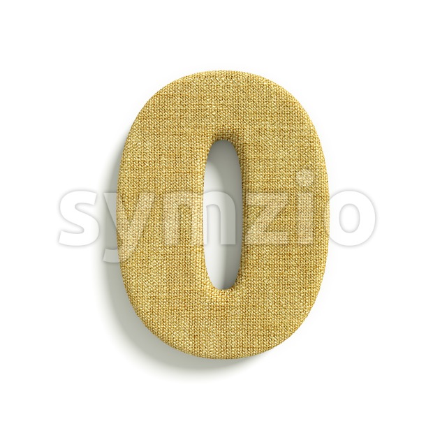 hessian fabric number 0 - 3d digit Stock Photo