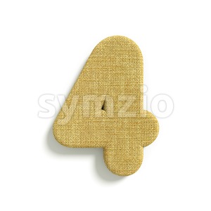 hessian fabric digit 4 - 3d number Stock Photo