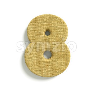 hessian fabric digit 8 - 3d number Stock Photo