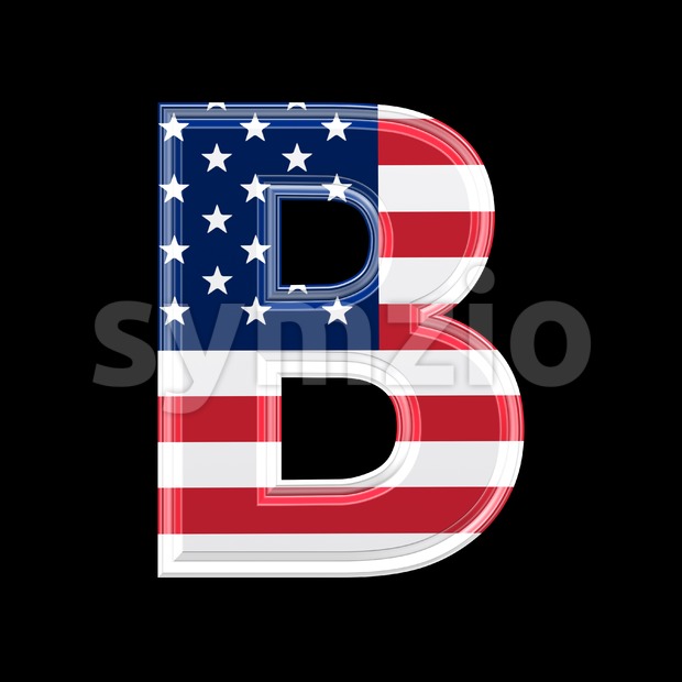 Capital US letter B - Upper-case 3d font Stock Photo