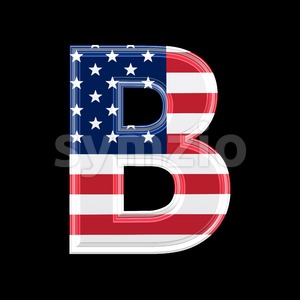 Capital US letter B - Upper-case 3d font Stock Photo