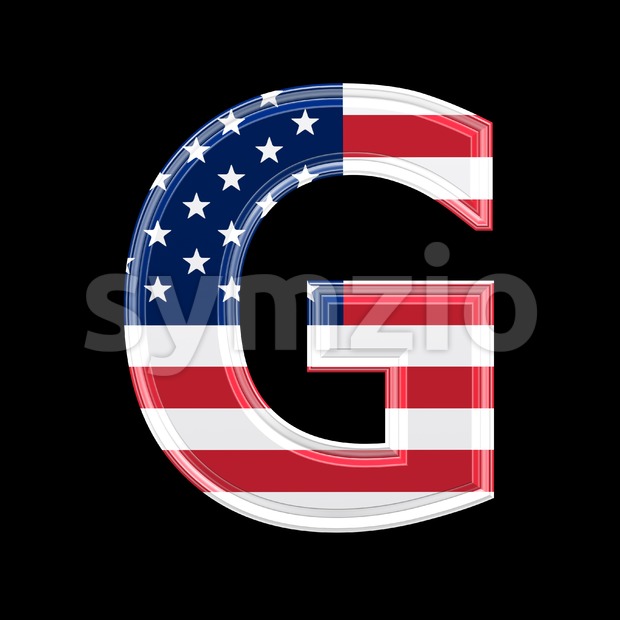 Upper-case American character G - Capital 3d font Stock Photo
