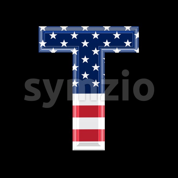 US character T - Uppercase 3d letter Stock Photo