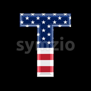 US character T - Uppercase 3d letter Stock Photo