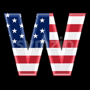 US font W - Capital 3d letter Stock Photo