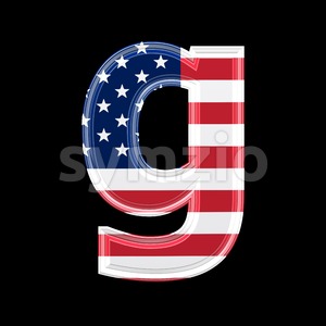 Lowercase American flag font G - Small 3d character Stock Photo