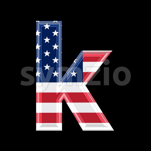 Lower-case US character K - Small 3d letter Stock Photo