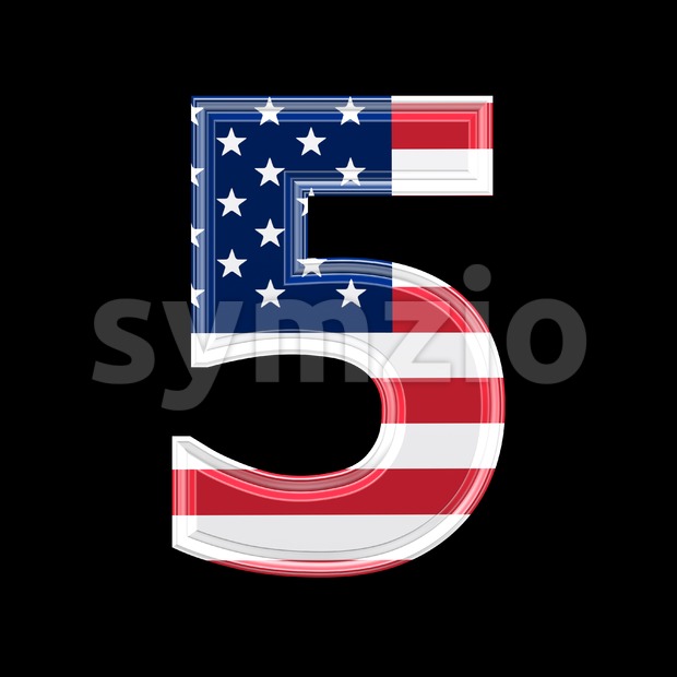 US number 5 - 3d digit Stock Photo