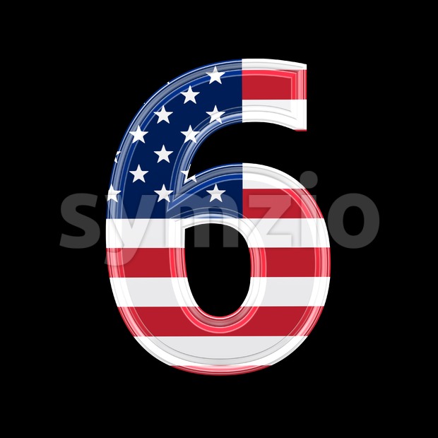 US digit 6 - 3d number Stock Photo