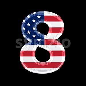 US digit 8 - 3d number Stock Photo