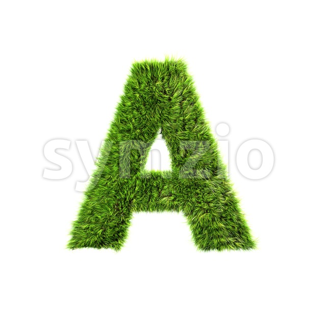 green grass letter A - Capital 3d character Stock Photo