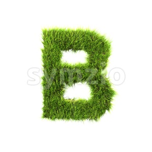 Capital herb letter B - Upper-case 3d font Stock Photo