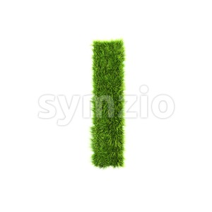 Uppercase green herb font I - Capital 3d letter Stock Photo
