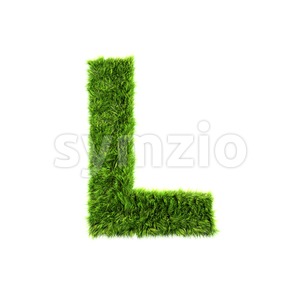 green herb 3d font L - Capital 3d character Stock Photo