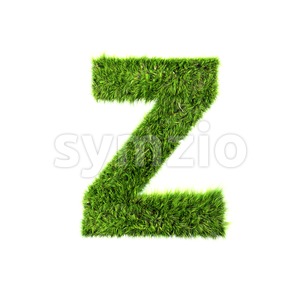 green herb letter Z - Upper-case 3d font Stock Photo