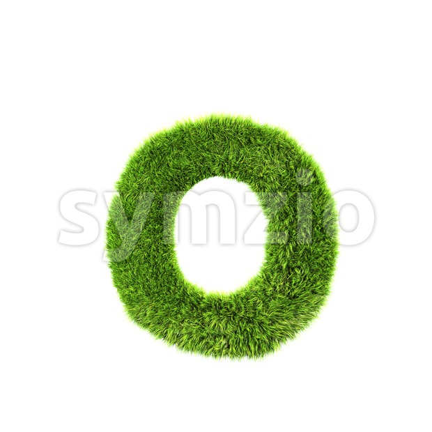 green herb font O - Small 3d letter Stock Photo
