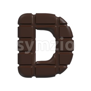 chocolate font D - Capital 3d character Stock Photo