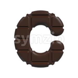 3d cacao font C - Capital 3d letter Stock Photo