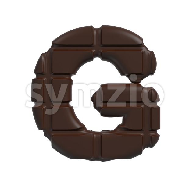 Upper-case chocolate character G - Capital 3d font Stock Photo