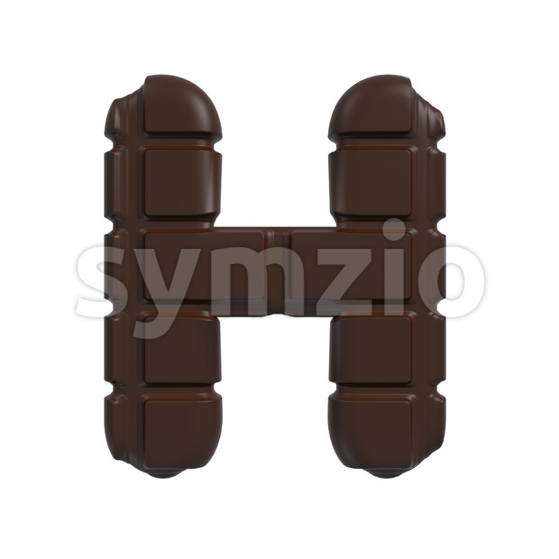 cacao 3d letter H - Upper-case 3d character Stock Photo