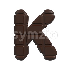 Uppercase cacao letter K - Capital 3d font Stock Photo