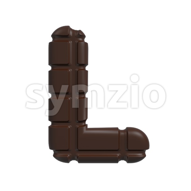 chocolate 3d font L - Capital 3d character Stock Photo