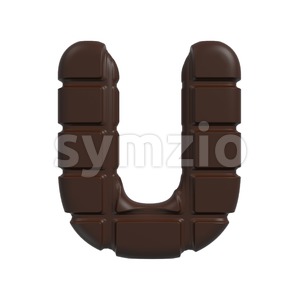 cacao 3d letter U - Capital 3d font Stock Photo