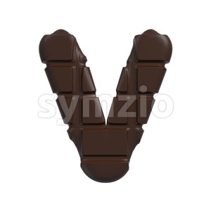 Capital cacao letter V - Upper-case 3d character Stock Photo