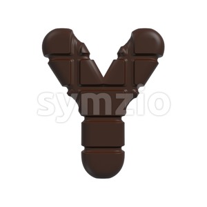 Upper-case cacao font Y - Capital 3d character Stock Photo