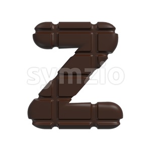 chocolate letter Z - Upper-case 3d font Stock Photo
