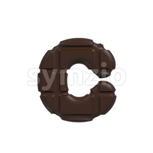 Small cacao font C - Lowercase 3d character Stock Photo