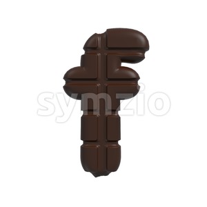 chocolate letter F - Small 3d font Stock Photo