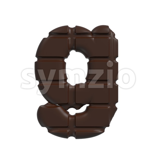 Lowercase cacao font G - Small 3d character Stock Photo