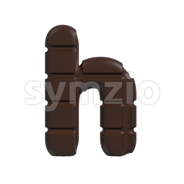 chocolate tablet font H - Lower-case 3d letter Stock Photo