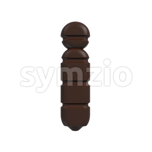 3d Small letter I covered in chocolate texture Stock Photo