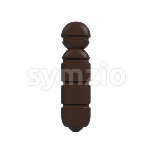 3d Small letter I covered in chocolate texture Stock Photo
