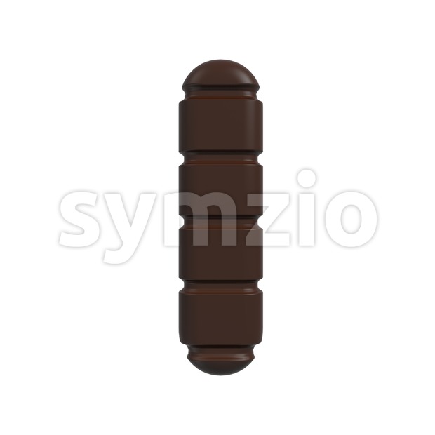 3d Small letter L covered in chocolate texture Stock Photo