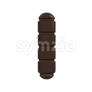3d Small letter L covered in chocolate texture Stock Photo