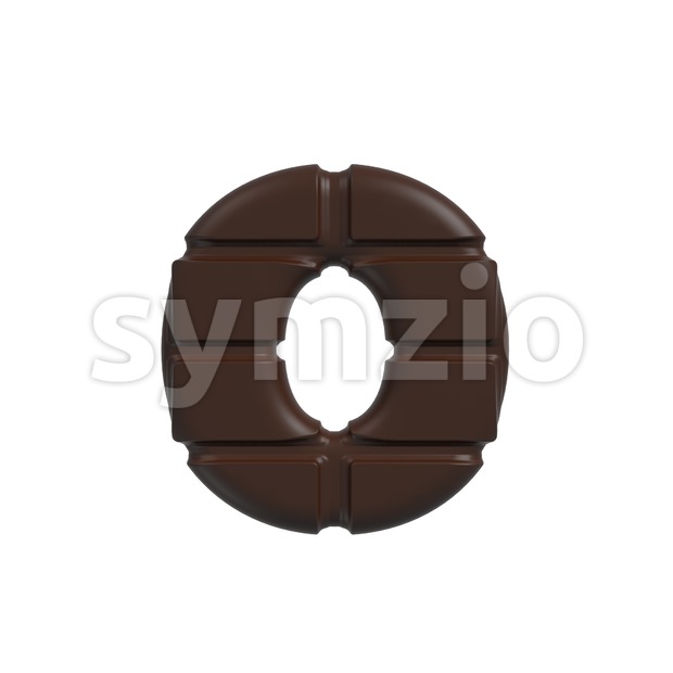 chocolate font O - Small 3d letter Stock Photo