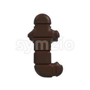 chocolate letter T - Lower-case 3d font Stock Photo