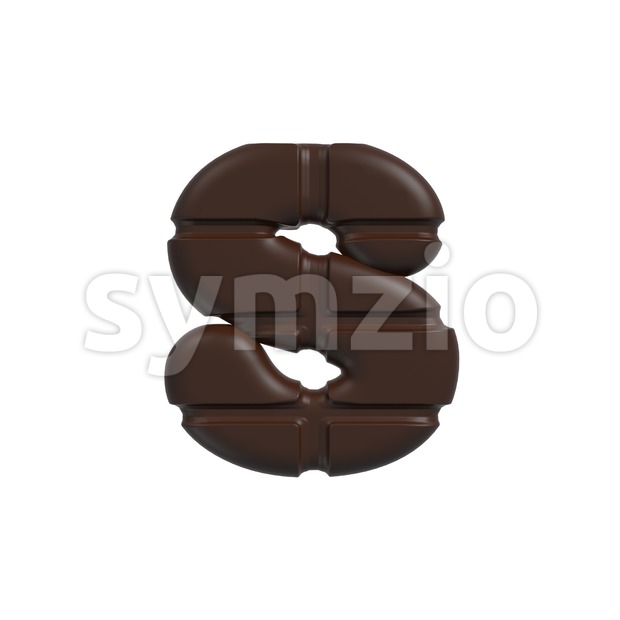 chocolate tablet letter S - Lowercase 3d font Stock Photo